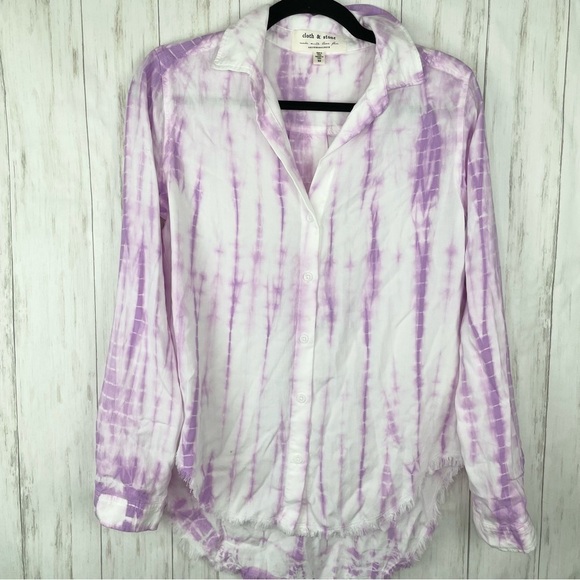 Anthropologie Cloth and Stone purple and white tie dye XS - Picture 1 of 7